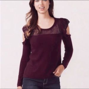 LC Lauren Conrad Cold Shoulder Sweater